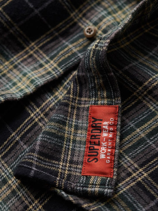 Lumberjack Long-sleeved Flannel Shirt Checked Black