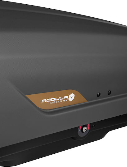 Modula Falcon Dachboxen für Autos mit Doppelseitiges Öffnen 470lt Holzkohle Matt