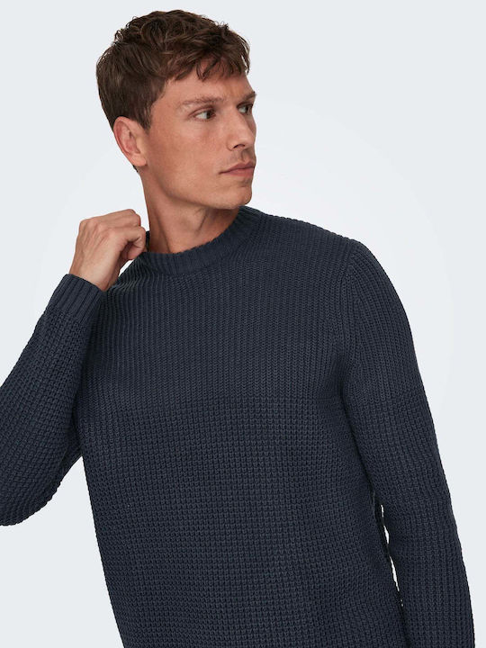 Only & Sons Men's Long Sleeve Sweater Navy Blue