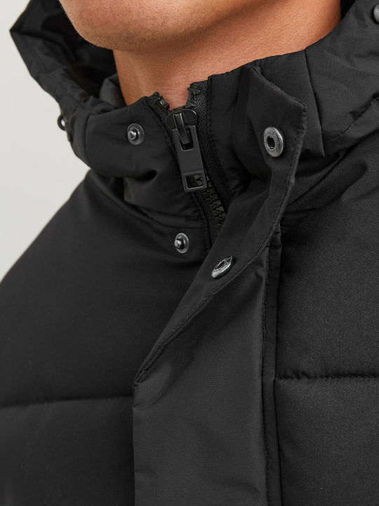 Jack & Jones Geacă pentru bărbați de iarnă Puffer Negru