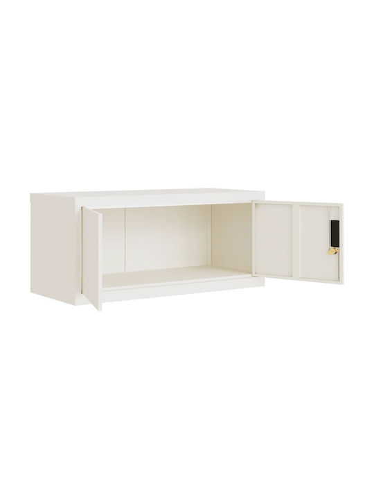 În picioare pe podea de Birou Metalică cu încuietoare Alb 90x40x220cm