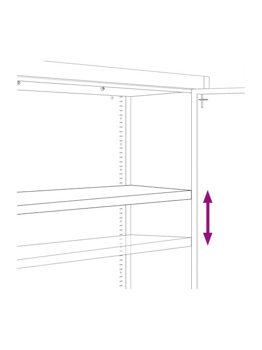 În picioare pe podea de Birou Metalică cu încuietoare Alb 90x40x220cm