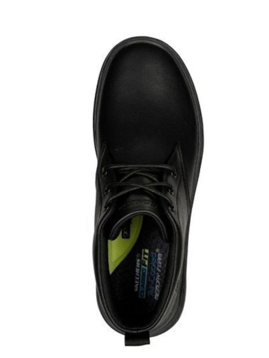 Skechers Piele Negru Ghete barbati