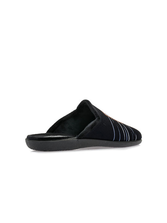 FAME Men's Printed Slippers Black