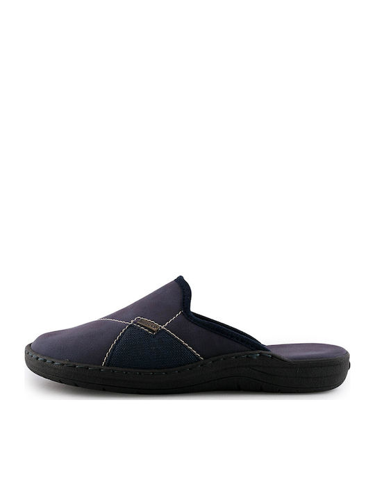 Men's Leather Slippers Blue