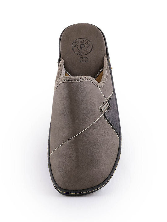Men's Leather Slippers Brown 130-3127