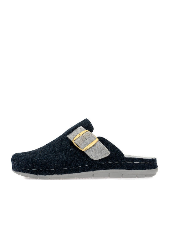 Anatomical Leather Women's Slippers Blue