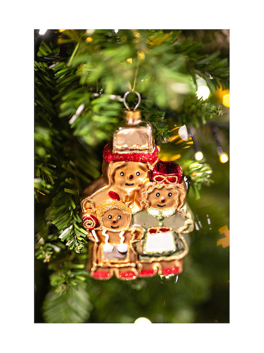 Ornament De Brad Om De Zăpadă Din Pahar Maro 13,3cm