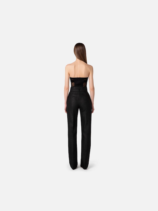 Elisabetta Franchi Damen Stoff Hose Schwarz