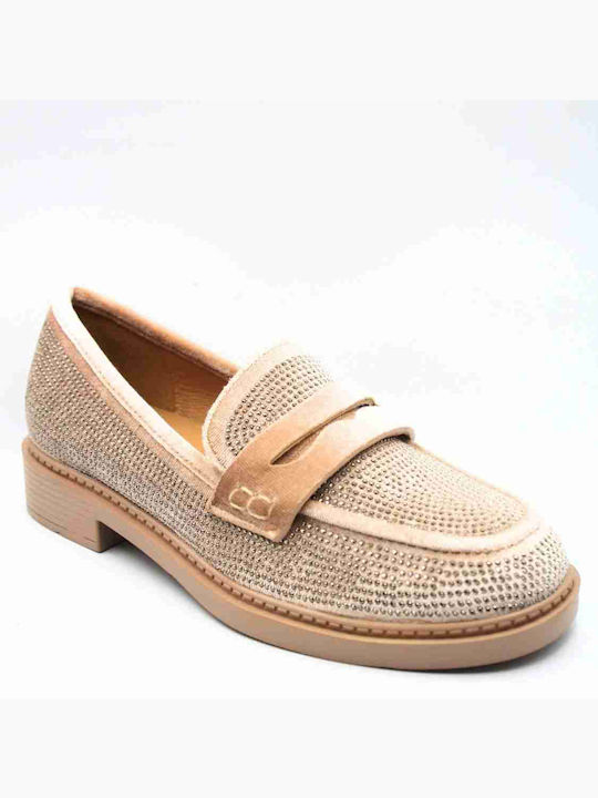 Plato Women's Moccasins in Beige Color