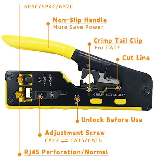 E Zy.Net Ethernet Internet Cable Crimping Plier RJ45