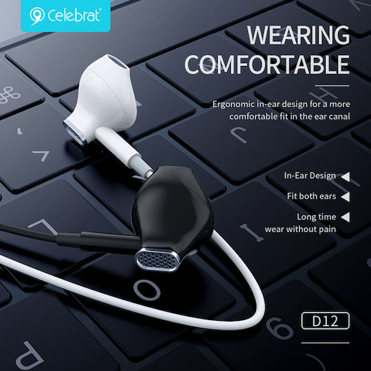 Celebrat Earbuds Handsfree with USB-C Connector Black