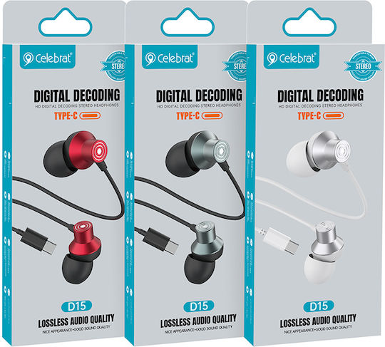 Celebrat In-ear Handsfree with USB-C Connector Black