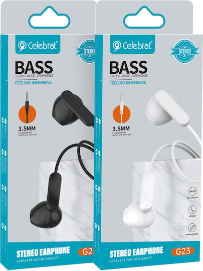 Celebrat Earbuds Handsfree with 3.5mm Connector Black