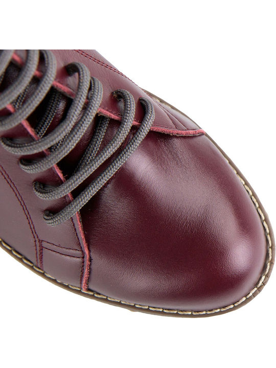 Silia D Women's Leather Boots Burgundy