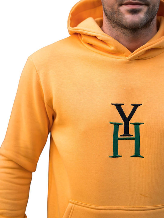 Henry Clothing Men's Sweatshirt with Hood Yellow