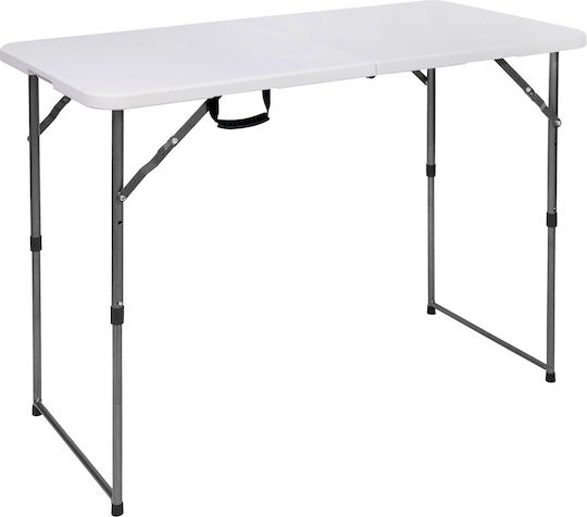 Epiplo-Fos Escape Table Folding/Suitcase 90x60x40/70cm Table Metal for Camping Foldable in Case 90x60x70cm White