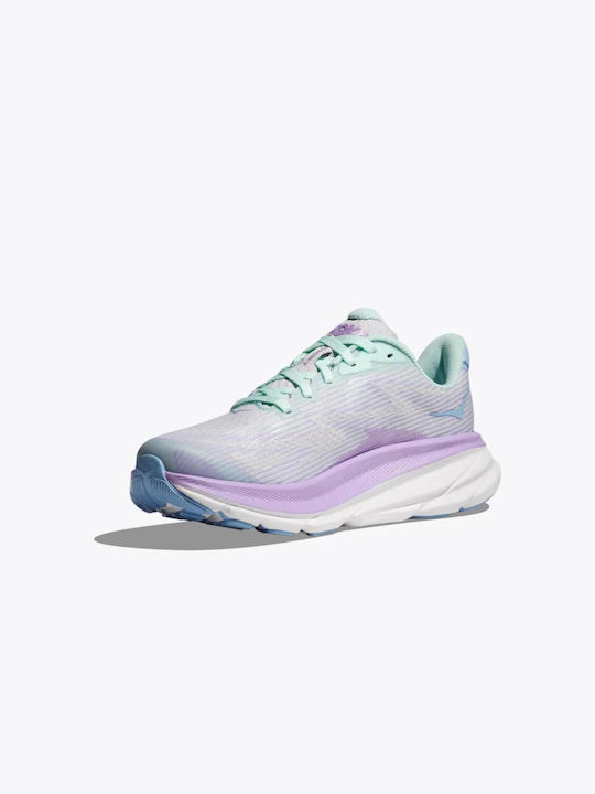 Clifton 9 Kids Sports Shoes Running with Laces Purple