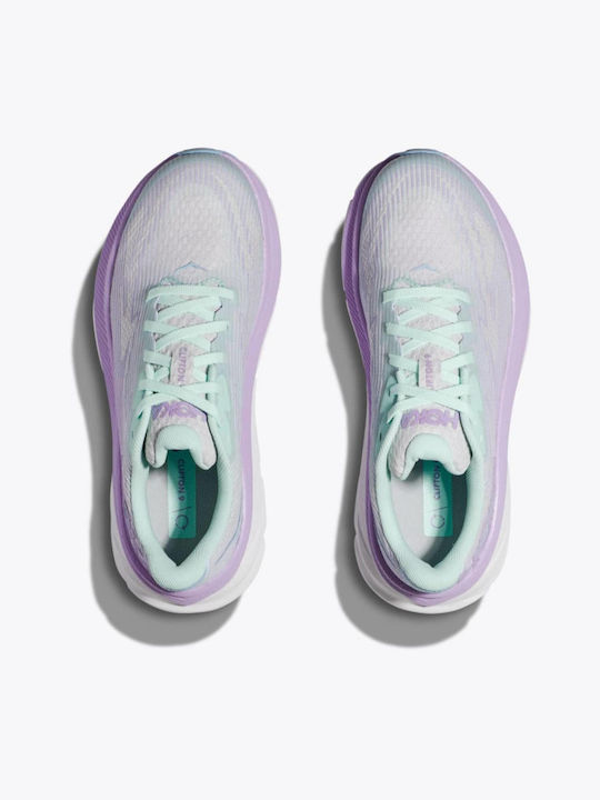 Clifton 9 Kids Sports Shoes Running with Laces Purple