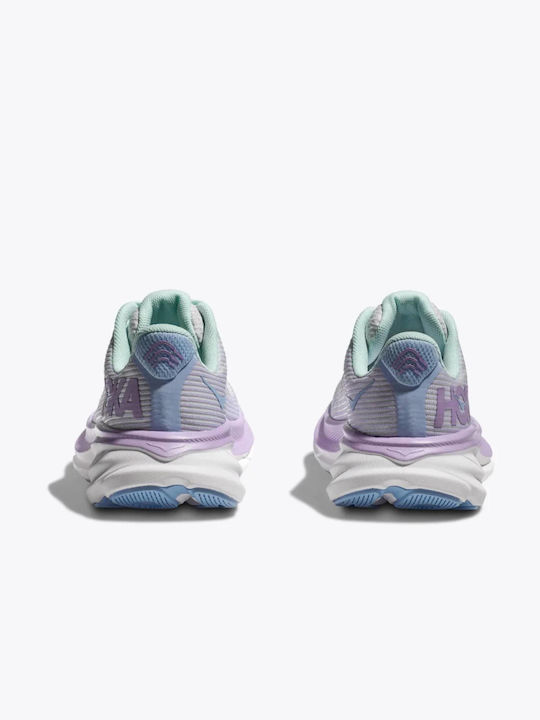 Clifton 9 Kids Sports Shoes Running with Laces Purple