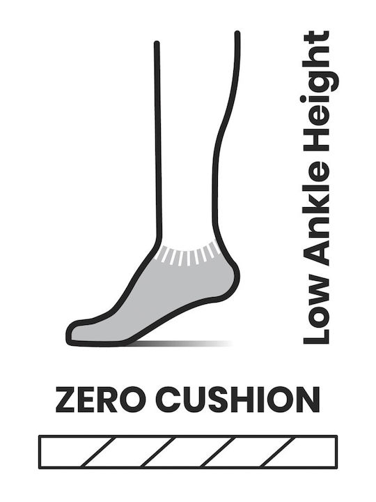 Smartwool Run Zero Cushion Running Κάλτσες Μαύρες