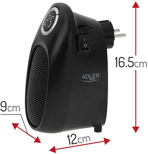 Adler Αερόθερμο Δωματίου Δαπέδου Μαύρο 1500W