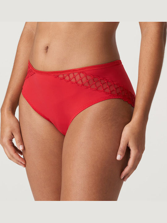 Primadonna Lace Underwear Set with Bra & Slip Red