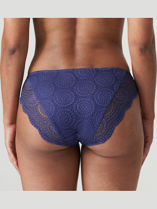 Primadonna Lace Underwear Set with Bra & Slip Blue