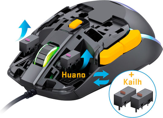Yenkee YMS 3600 RGB Gaming Mouse 12400 DPI Yellow