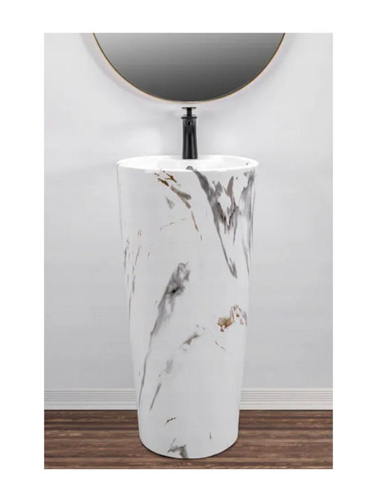 Rea marble 40x40x85cm White