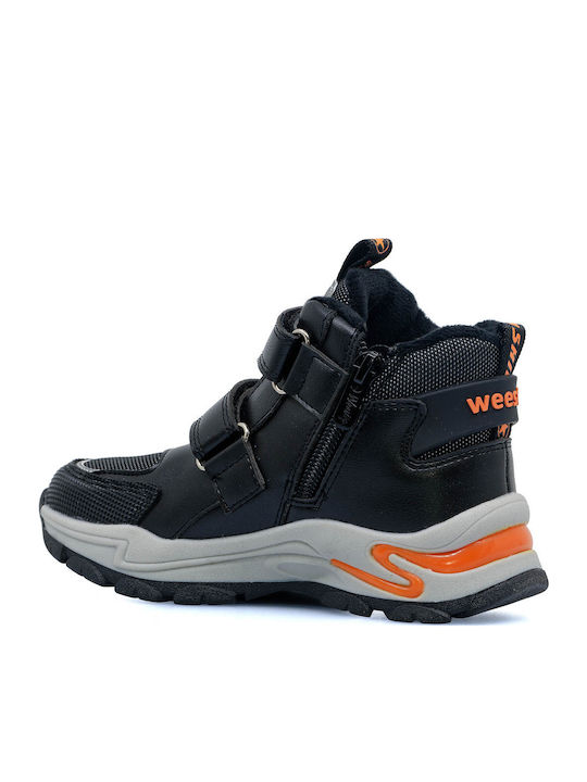 Παιδικά Sneakers High με Σκρατς Μαύρα