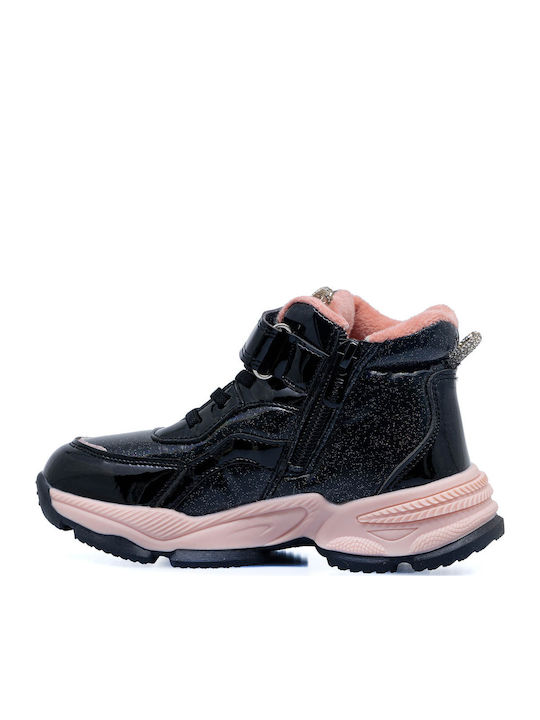 Παιδικά Sneakers High με Σκρατς Μαύρα