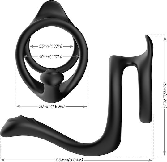 Kinksters Δαχτυλίδι Πέους Σιλικόνης Μαύρο 3129-0036