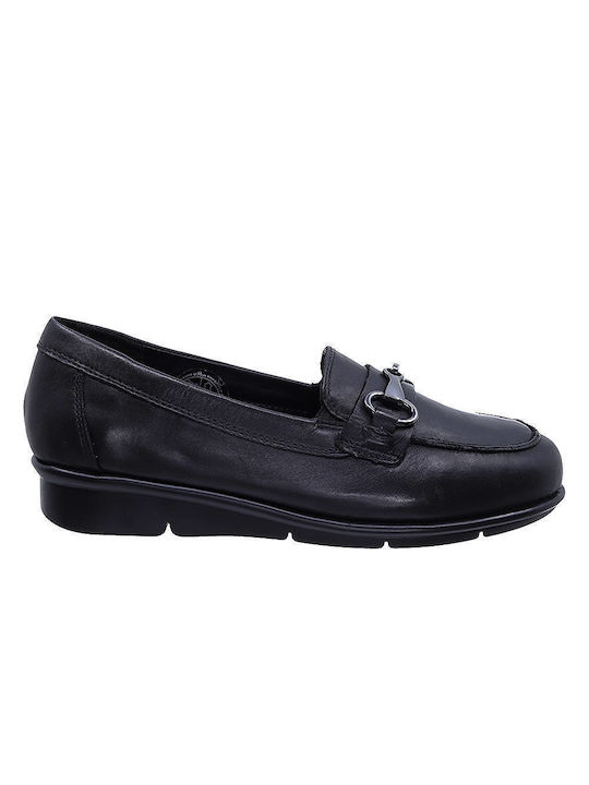 Parex Leather Women's Moccasins in Black Color