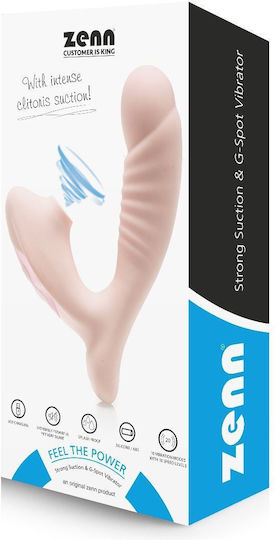 Zenn Strong Suction & G-Spot Vibrator Clitoral Vibrator 17cm Bej