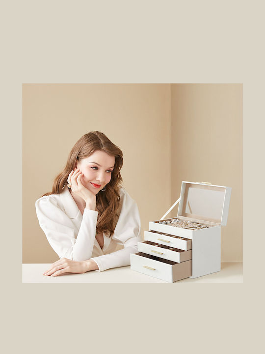 Songmics Wooden Jewellery Box with Drawer Transparent 25.1x15.3x21.5cm Songmics Wooden Jewellery Box with Drawer Transparent 25.1x15.3x21.5cm