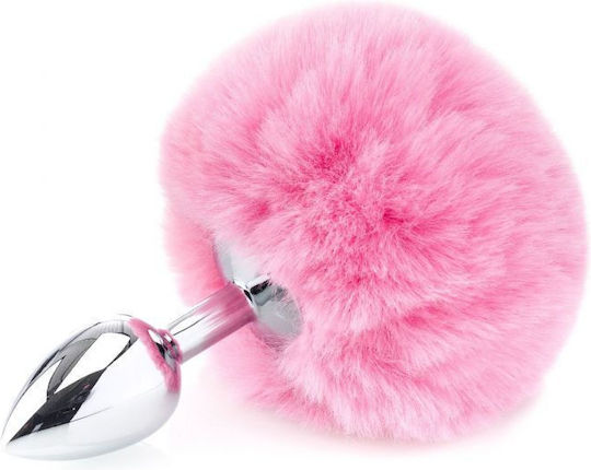 Zenn Deluxe Fluffy Bunny Tail Πρωκτική Σφήνα Ροζ 6.5cm