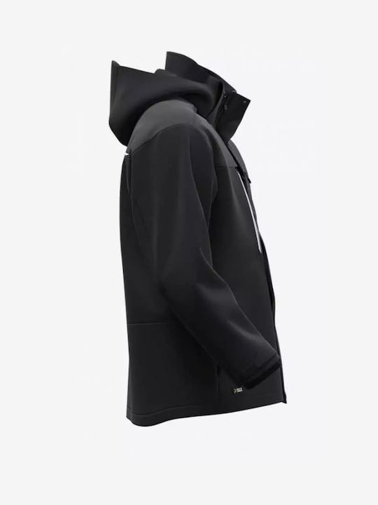 Safety Jogger Work Jacket Cold with Detachable Hood Black