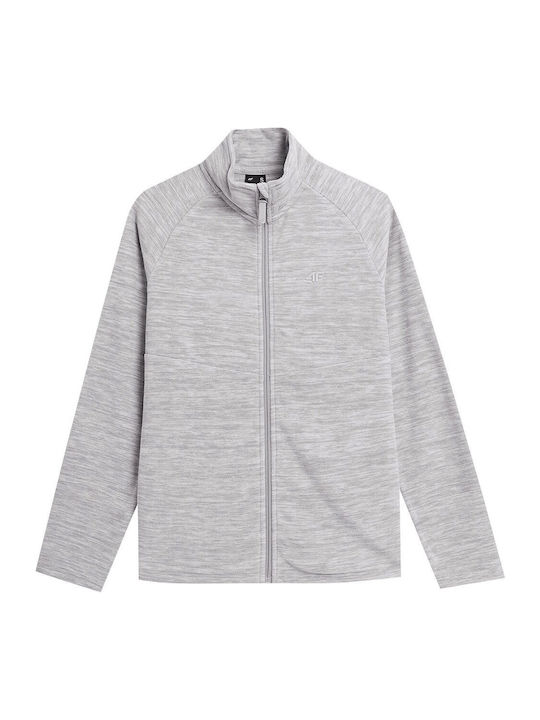 Fleece Γυναικεία Ζακέτα με Φερμουάρ Γκρι