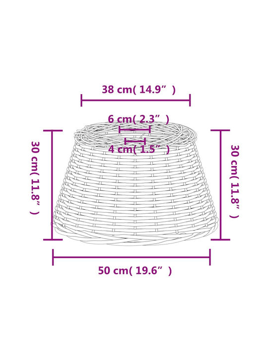 vidaXL Round Lamp Shade Brown with Diameter 50cm