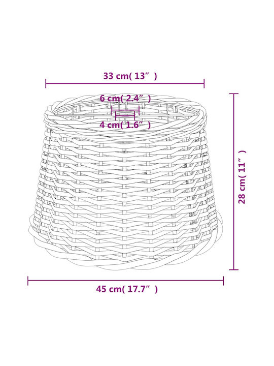 vidaXL Rotund Abajur Alb cu Diametru 45cm