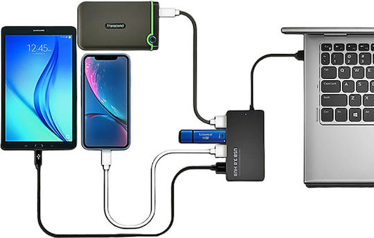 Northbatt USB 3.1 4 Port Hub with USB-C / Ethernet Connection and External Power Supply