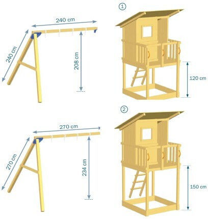 Blue Rabbit Ξύλινος Πύργος Παιχνιδιού Beach Hut με Τσουλήθρα Πολύχρωμος για 3+ Ετών