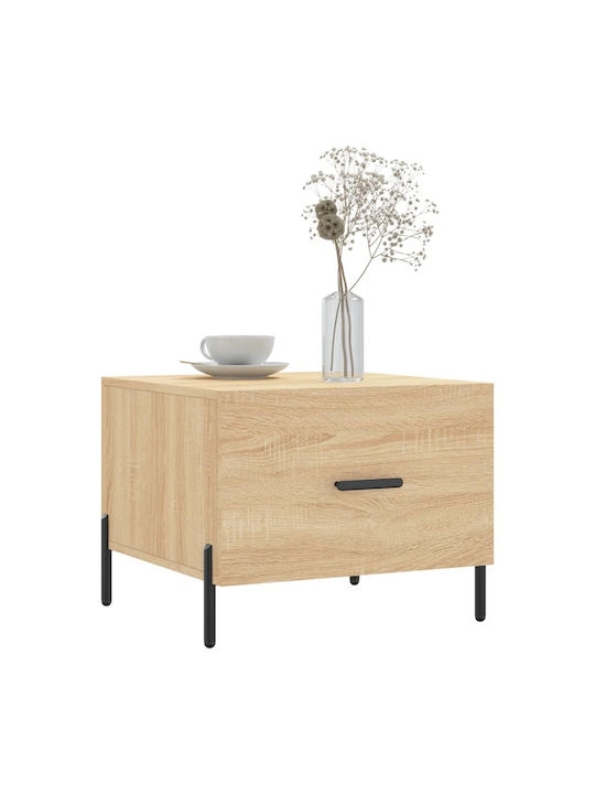 Square Side Table Wooden with Drawers Sonoma Oak 2 Pieces M50xL50xH40cm