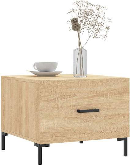 Square Side Table Wooden with Drawers Sonoma Oak 2 Pieces W50xL50xH40cm