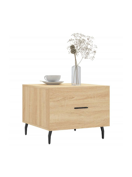 Square Side Table Wooden with Drawers Sonoma Oak 2 Pieces M50xL50xH40cm