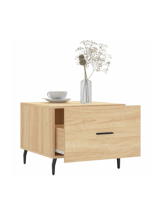 Square Side Table Wooden with Drawers Sonoma Oak 2 Pieces M50xL50xH40cm
