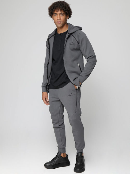 Tresor Men's Sweatshirt Jacket with Hood Gray