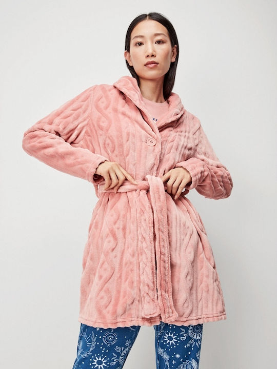 Gisela Winter Women's Fleece Robe Pink