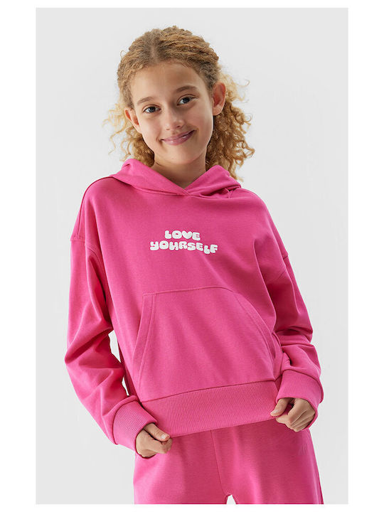 4F Kinder Sweatshirt mit Kapuze Fuchsie